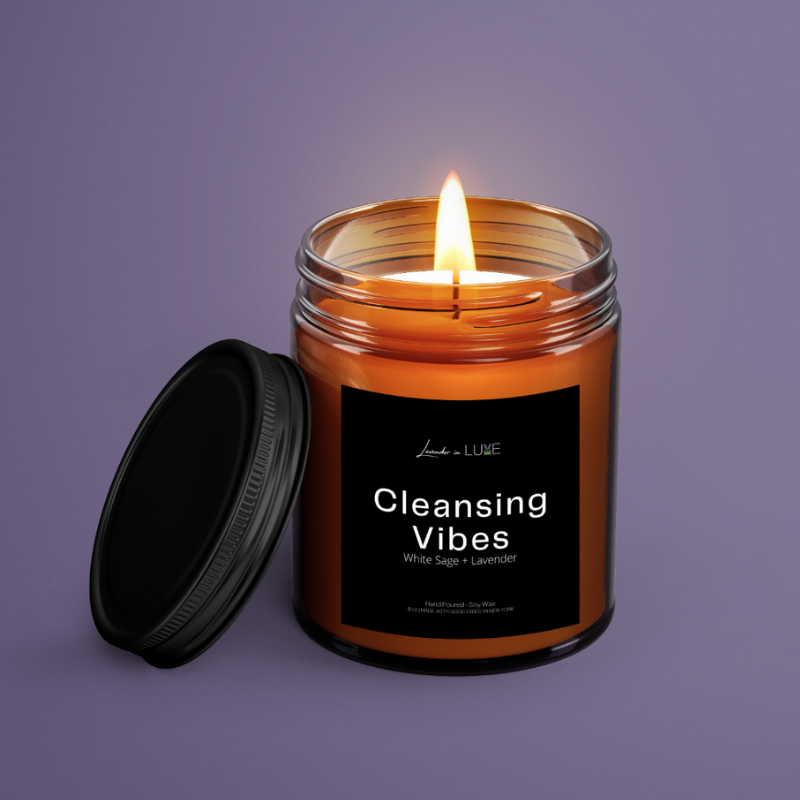 Download Cleansing Vibes Soy Candle | Amber Jar Candle - Lavender ...